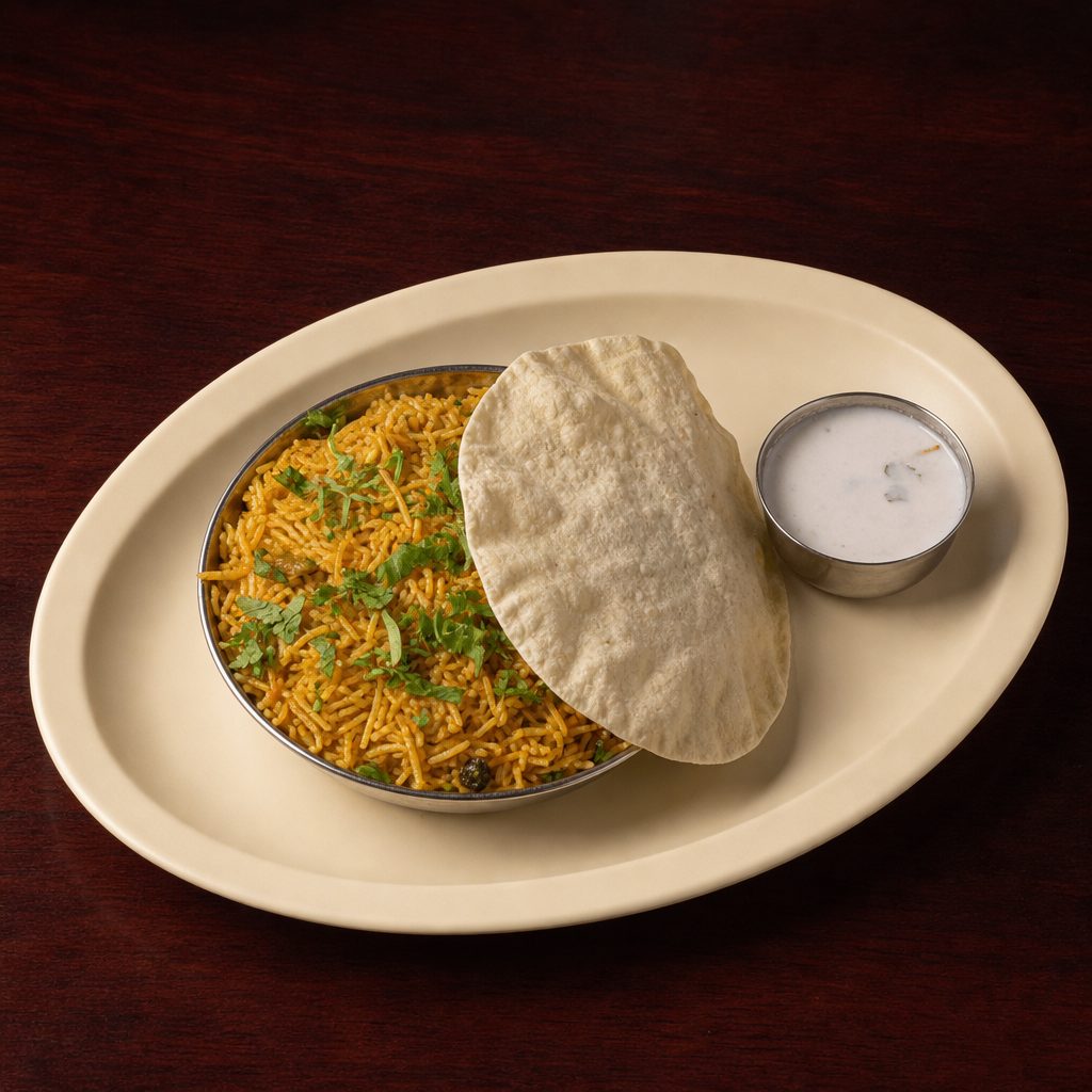 South Indian Vegetable Biryani.