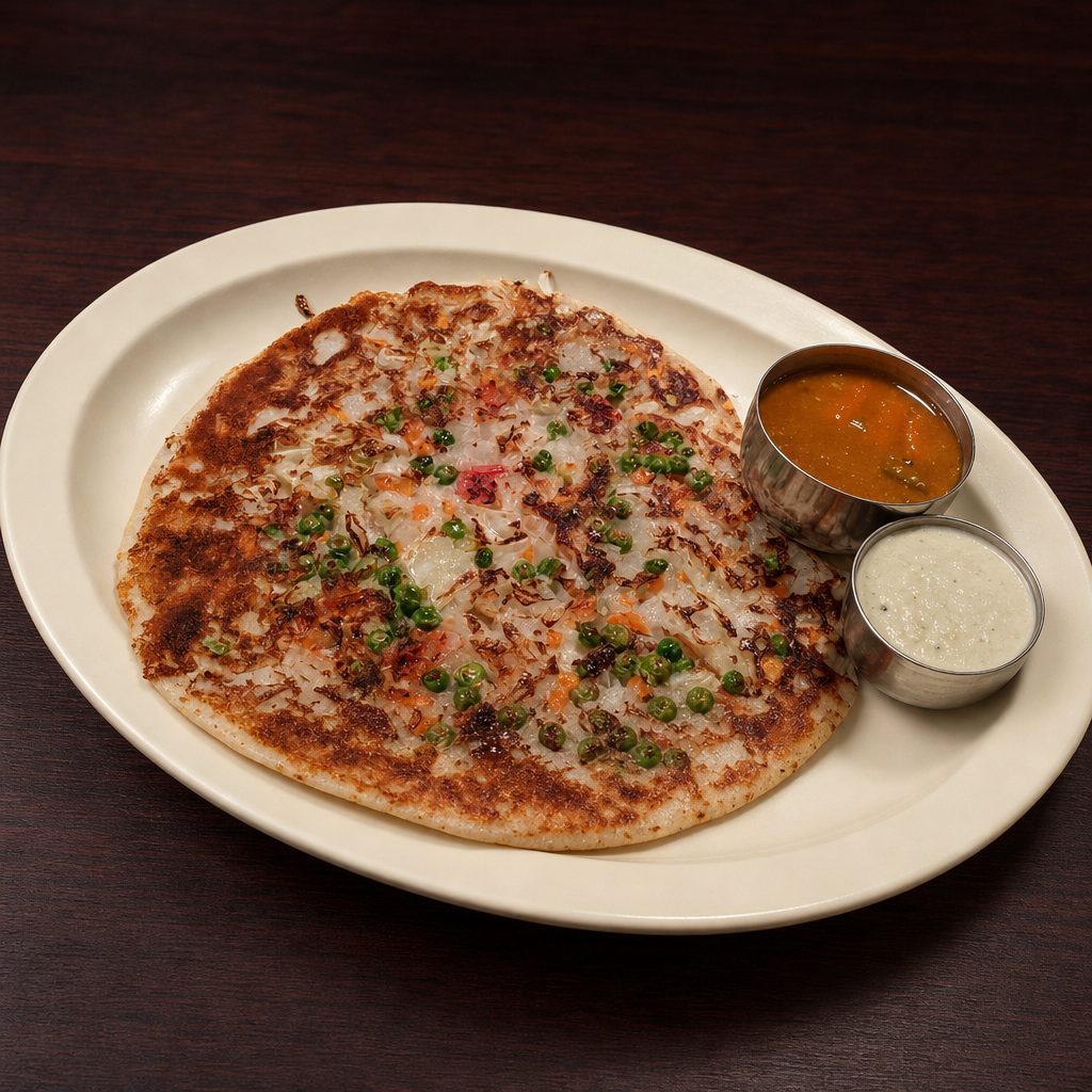 Onion & Peas Uthappam.