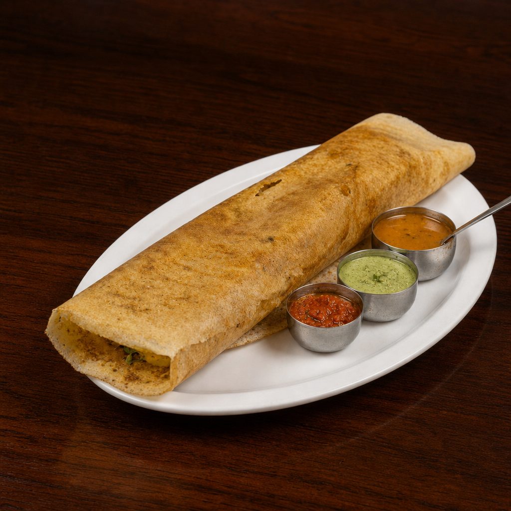 MLA Pesarattu Dosa (Pesarattu With Upma) (Only Saturday & Sunday).